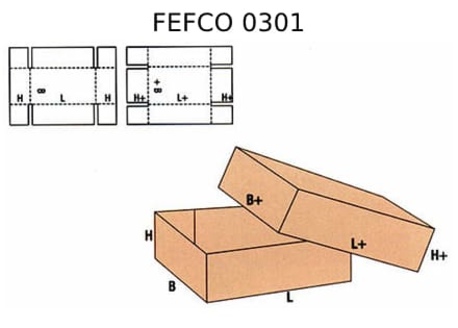 Телескопическая коробка FEFCO 0301