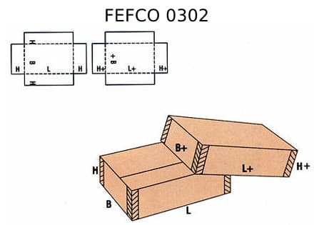 Телескопическая коробка FEFCO 0302