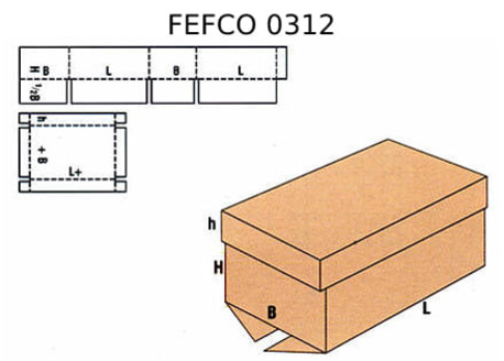 Телескопическая коробка FEFCO 0312