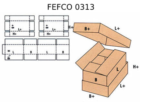 Телескопическая коробка FEFCO 0313