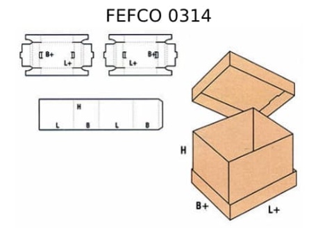 Телескопическая коробка FEFCO 0314