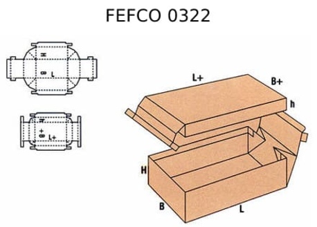 Телескопическая коробка FEFCO 0322
